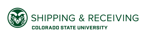 Shipping and Receiving Colorado State University Green Horizontal Unit Identifier Logo