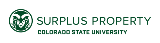 Surplus Property Colorado State University Green Horizontal Unit Identifier Logo